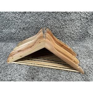 Wooden Clothes Hangers 12 Piece Swivel Hook Non Slip Notches Home Closet